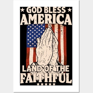 God Bless America Jesus American Flag Patriot Christian Posters and Art